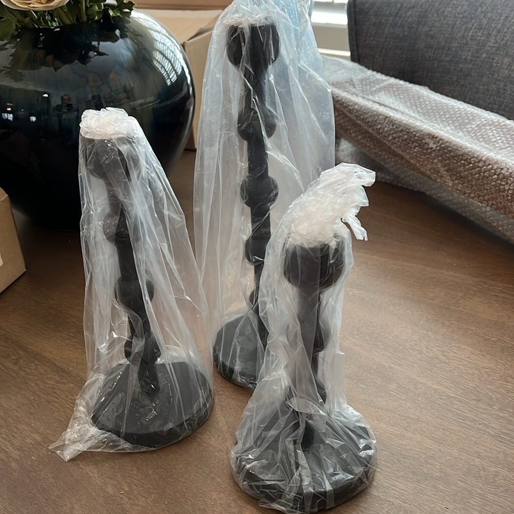 Laurel Cast Iron Candle Holders For Taper Candles - Set of 3/NWT - Picture 4 of 6